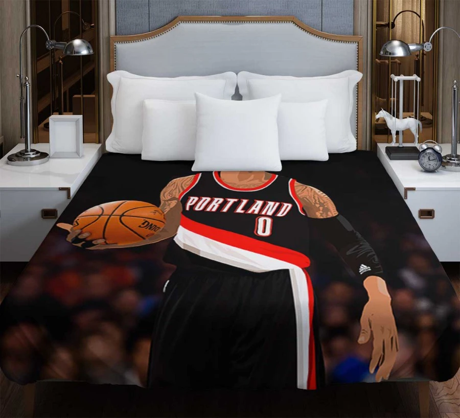 Damian Lillard Top Ranked NBA Basketball Player Duvet Cover