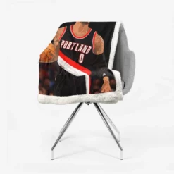 Damian Lillard Top Ranked NBA Basketball Player Sherpa Fleece Blanket 2