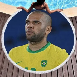 Dani Alves Brazilian professional Football Player Round Beach Towel 1