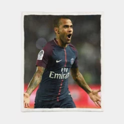 Dani Alves Top Ranked Brazilian Football Player Sherpa Fleece Blanket 1