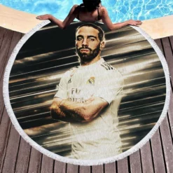 Dani Carvajal Classic Spanish Football Player Round Beach Towel 1