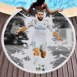 Dani Carvajal Popular Real Madrid Football Player Round Beach Towel 1