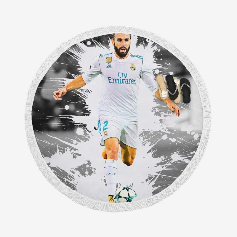 Dani Carvajal Popular Real Madrid Football Player Round Beach Towel