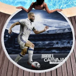 Dani Carvajal Professional Football Player Round Beach Towel 1