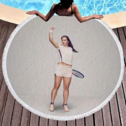 Daria Kasatkina Energetic Russian Tennis Player Round Beach Towel 1