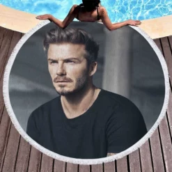 David Beckham FIFA Word Cup Player Round Beach Towel 1