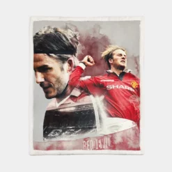 David Beckham Manchester United Football Player Sherpa Fleece Blanket 1