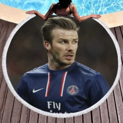 David Beckham Sensational PSG Football Player Round Beach Towel 1