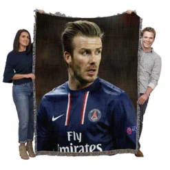 David Beckham Sensational PSG Football Player Woven Blanket