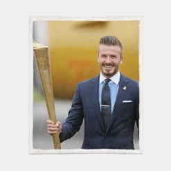 David Beckham in London Olympic Sherpa Fleece Blanket 1