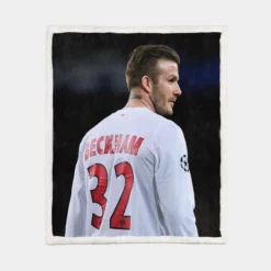 David Beckham in White Jersey Sherpa Fleece Blanket 1