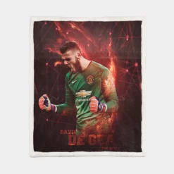 David de Gea Awarded Man United Football Player Sherpa Fleece Blanket 1