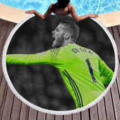 David de Gea Classic Manchester United Football Player Round Beach Towel 1