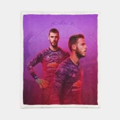 David de Gea Energetic Goalkeeping Football Player Sherpa Fleece Blanket 1