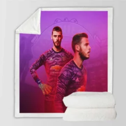 David de Gea Energetic Goalkeeping Football Player Sherpa Fleece Blanket