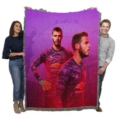 David de Gea Energetic Goalkeeping Football Player Woven Blanket