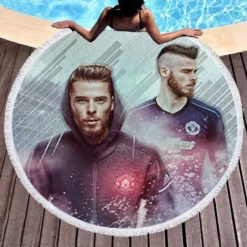 David de Gea Excellent Spanish Football Player Round Beach Towel 1