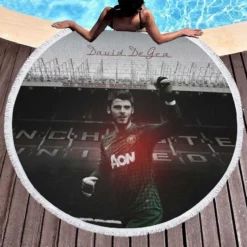 David de Gea Exciting Spanish Football Player Round Beach Towel 1