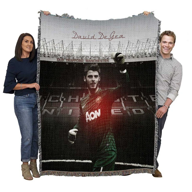 David de Gea Exciting Spanish Football Player Woven Blanket