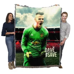 David de Gea Famous Man United Football Player Woven Blanket