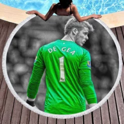 David de Gea Manchester United Football Player Round Beach Towel 1