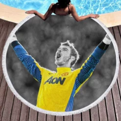 David de Gea Popular Man United Football Player Round Beach Towel 1