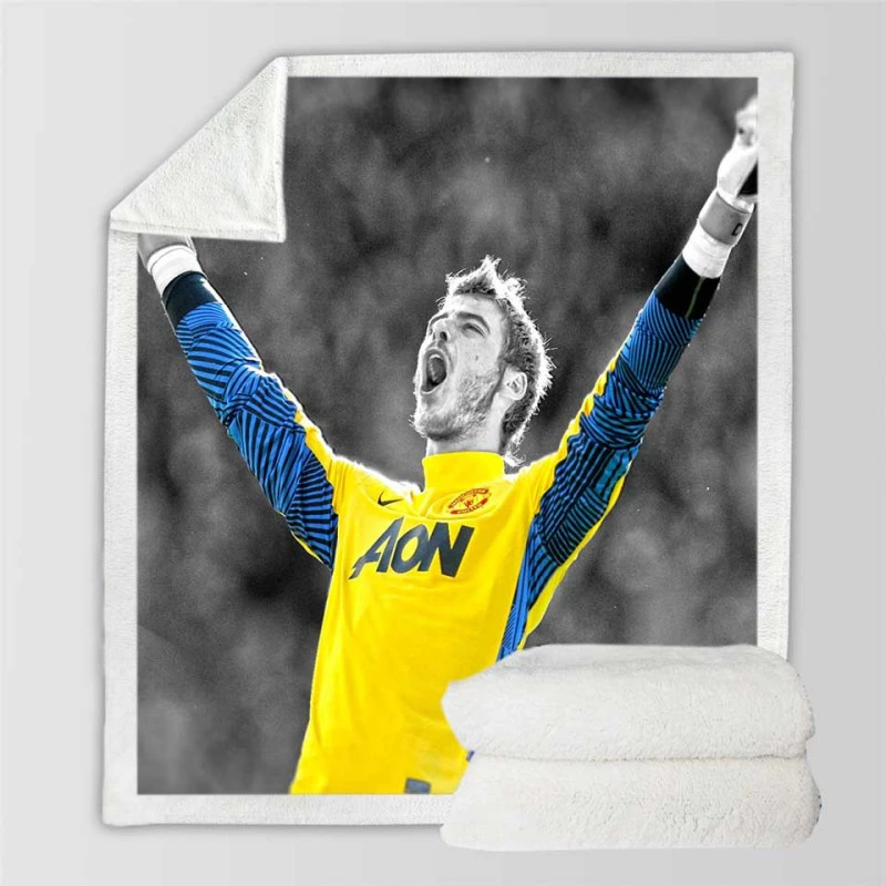 David de Gea Popular Man United Football Player Sherpa Fleece Blanket