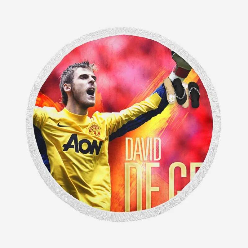 David de Gea Powerfull Spanish Football Player Round Beach Towel