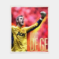 David de Gea Powerfull Spanish Football Player Sherpa Fleece Blanket 1