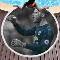 David de Gea Professional Spanish Football Player Round Beach Towel 1