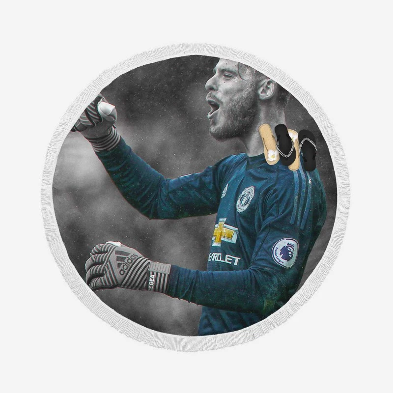 David de Gea Professional Spanish Football Player Round Beach Towel