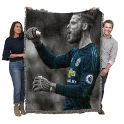 David de Gea Professional Spanish Football Player Woven Blanket