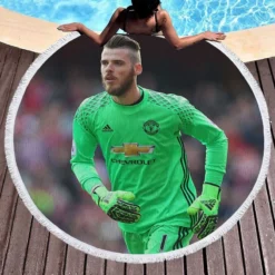 David de Gea Sensastional Football Player Round Beach Towel 1