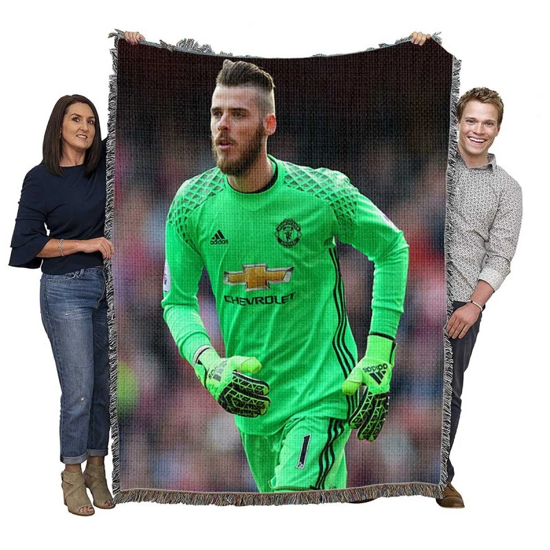 David de Gea Sensastional Football Player Woven Blanket