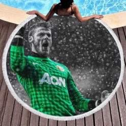 David de Gea Spanish Football Player Round Beach Towel 1