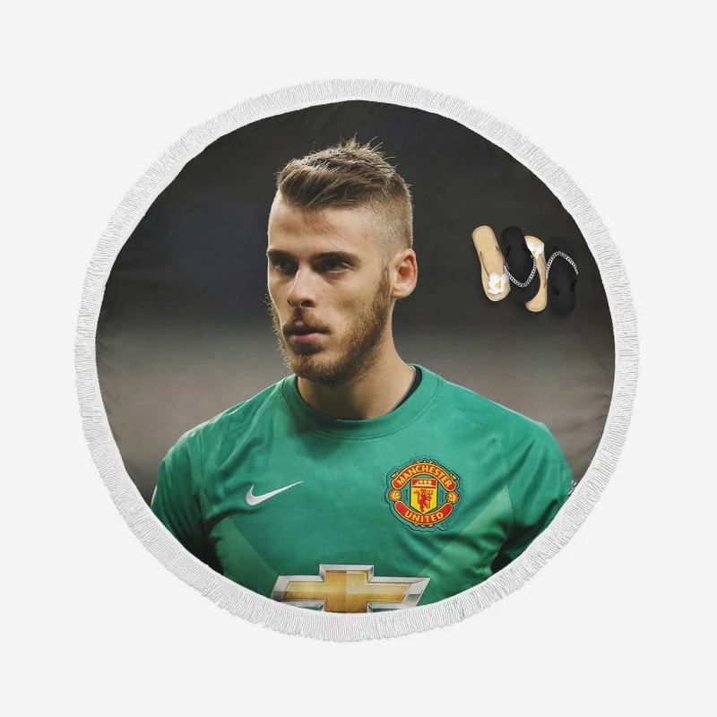 David de Gea Strong Man United Football Player Round Beach Towel