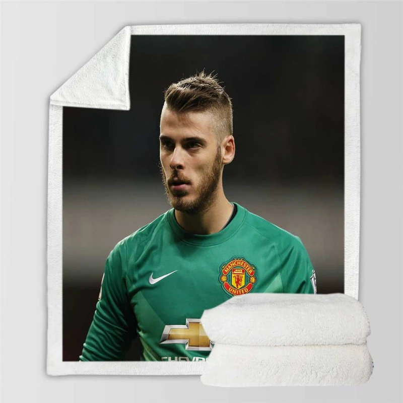 David de Gea Strong Man United Football Player Sherpa Fleece Blanket