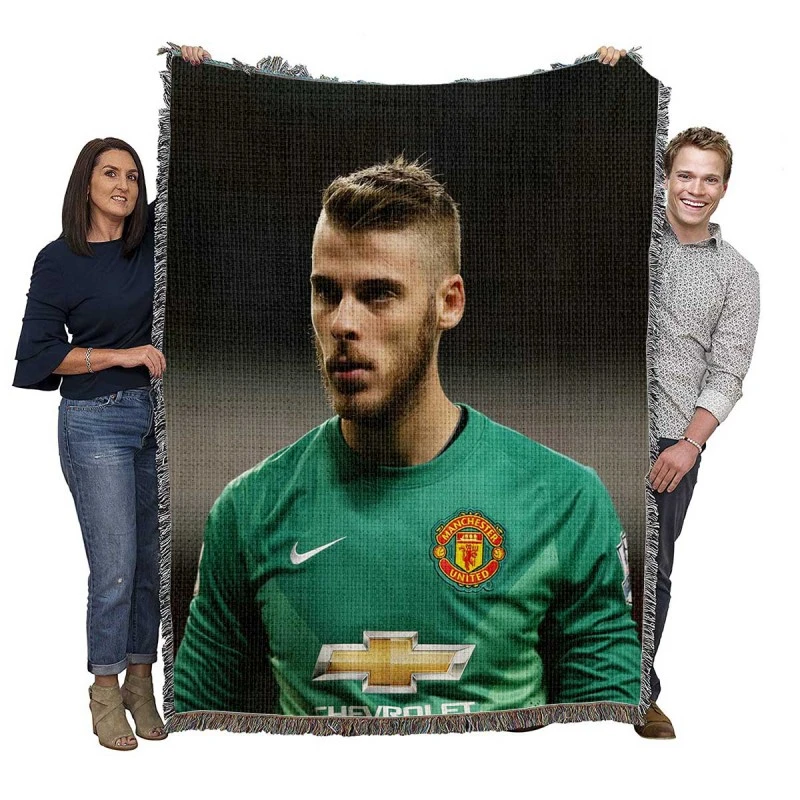 David de Gea Strong Man United Football Player Woven Blanket