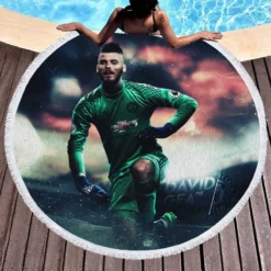 David de Gea Top Ranked Spanish Football Player Round Beach Towel 1