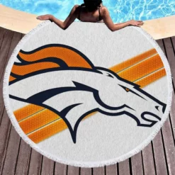 Denver Broncos Exciting NFL Football Club Round Beach Towel 1