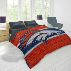 Denver Broncos NFL Wood Design Logo Duvet Cover 1