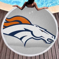 Denver Broncos NFL team Logo Round Beach Towel 1