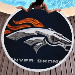 Denver Broncos Professional NFL Club Round Beach Towel 1