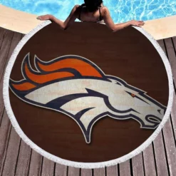 Denver Broncos Strong NLF Football Club Round Beach Towel 1