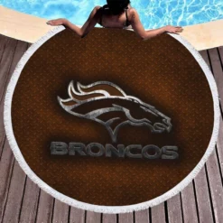Denver Broncos Unique NFL Football Club Round Beach Towel 1