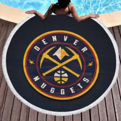 Denver Nuggets Famous NBA Basketball Club Round Beach Towel 1