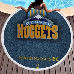 Denver Nuggets NBA Basketball Club Logo Round Beach Towel 1