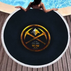 Denver Nuggets Powerful NBA Team Logo Round Beach Towel 1