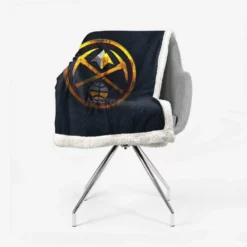 Denver Nuggets Powerful NBA Team Logo Sherpa Fleece Blanket 2