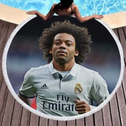 Dependable Sports Player Marcelo Vieira Round Beach Towel 1